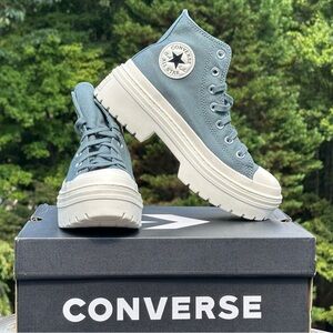 Converse CTAS Lugged Canvas Green High Top Casual Sneaker Boot NEW - Womens US 8